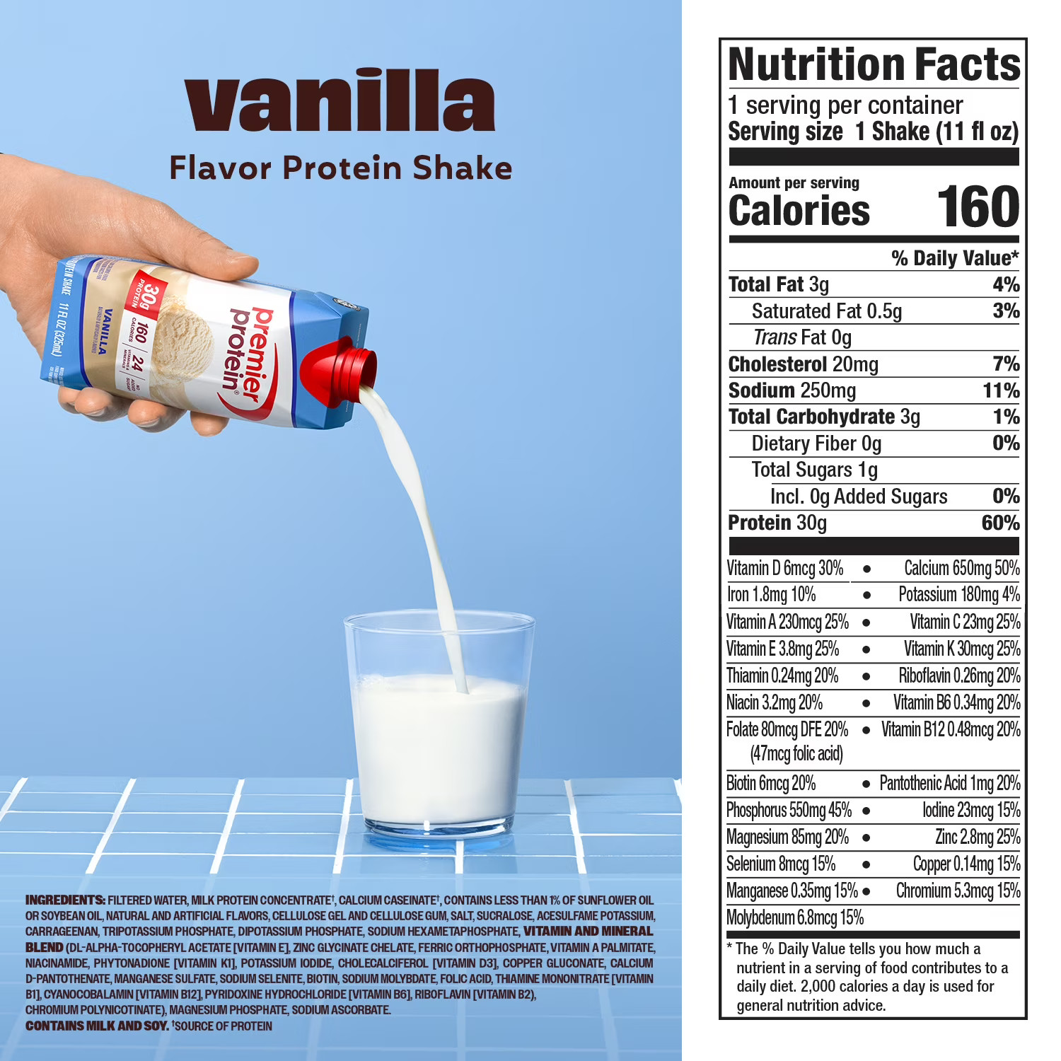 (4 Pack) Premier Protein Shake Vanilla – 11 fl oz Shakes Bulk Value Set