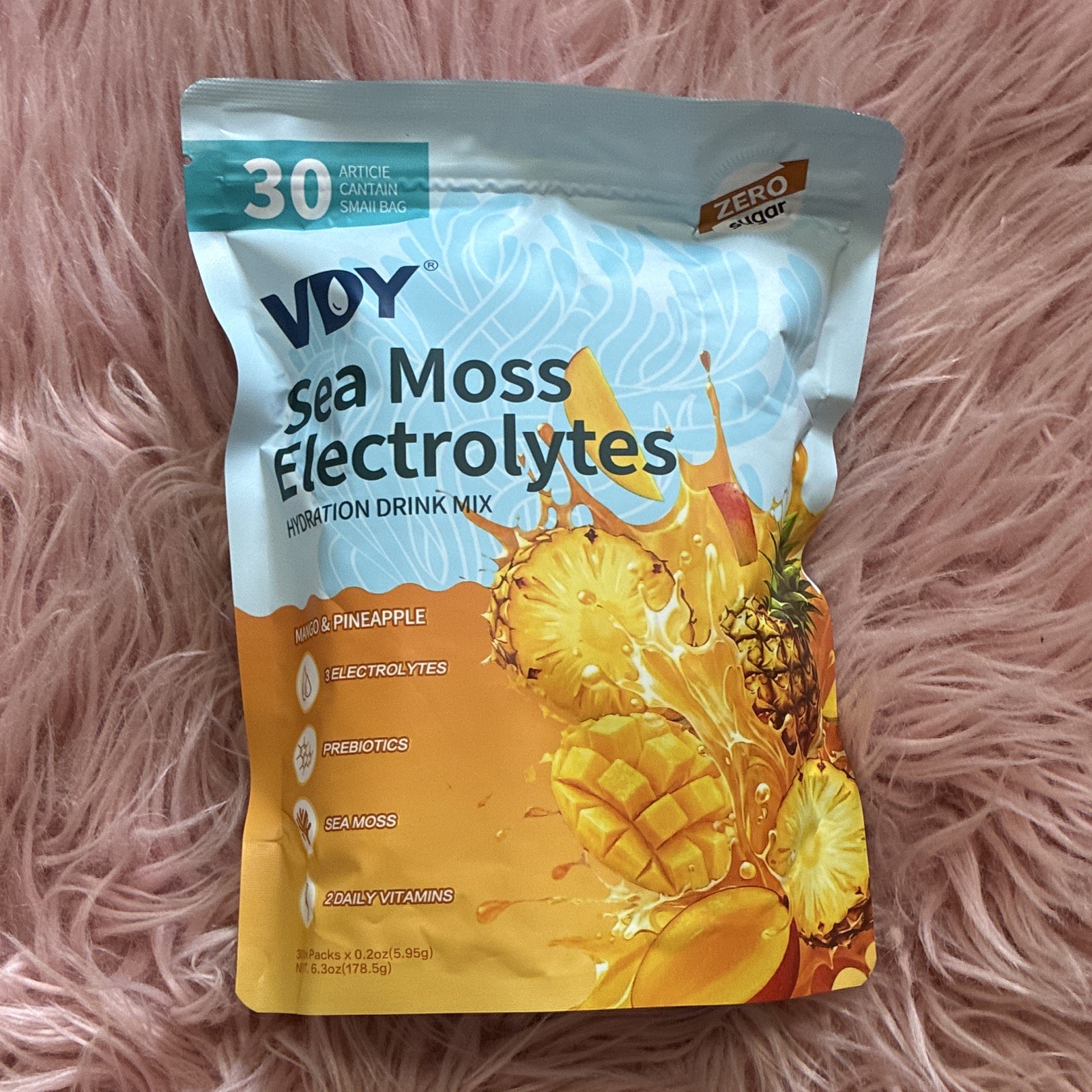 VDY Sea Moss Electrolyte Hydration Drink Mix Mango Pineapple 30 Sugar-Free