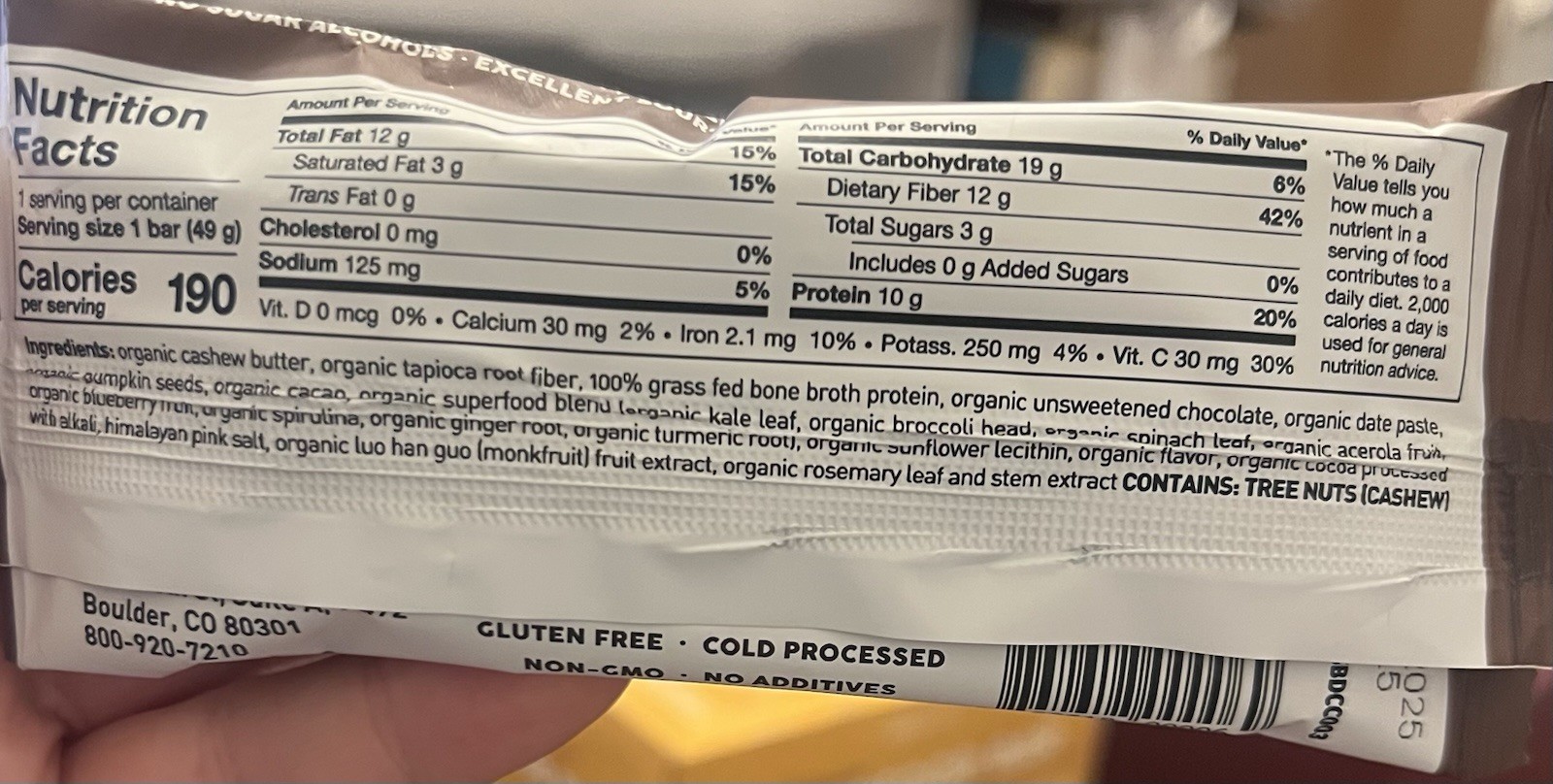 Paleovalley Superfood Bar – Dark Chocolate Chip New BB 9/10/2025