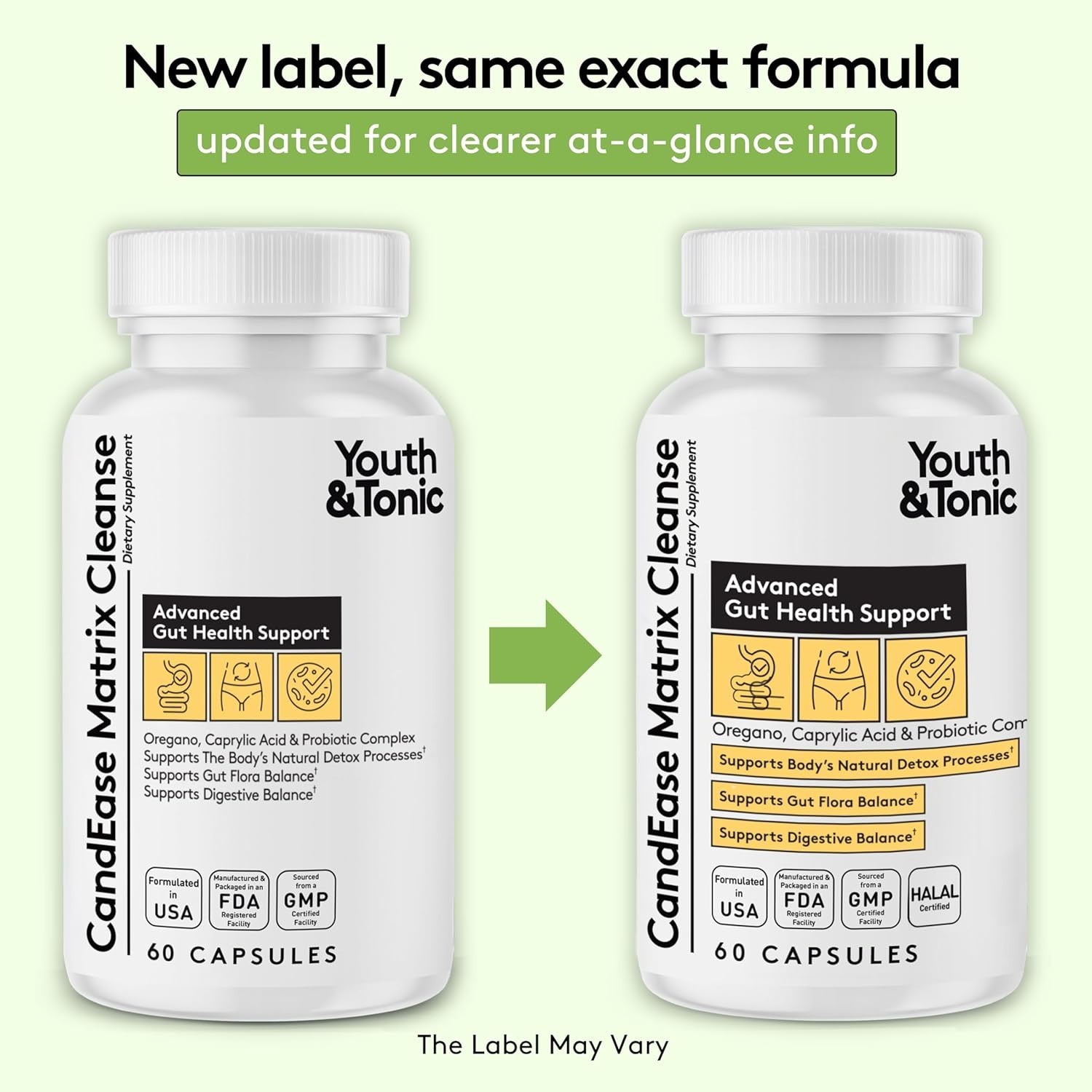 Gut Health Support Capsules with Oregano, Caprylic Acid, and Digestive Enzymes