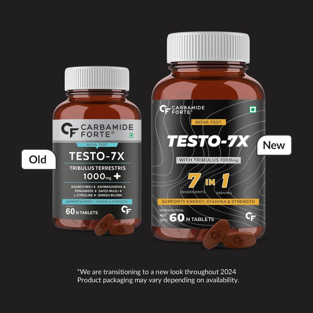 Carbamide Forte Testo-7X (Tribulus Terrestris) for Stamina & Strength (60 Tabs)