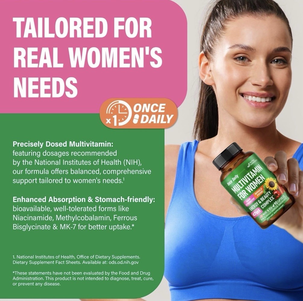 Nutra Harmony Whole Food Once Daily 4 In 1 Women’s MultiVitamin Energy & Beauty