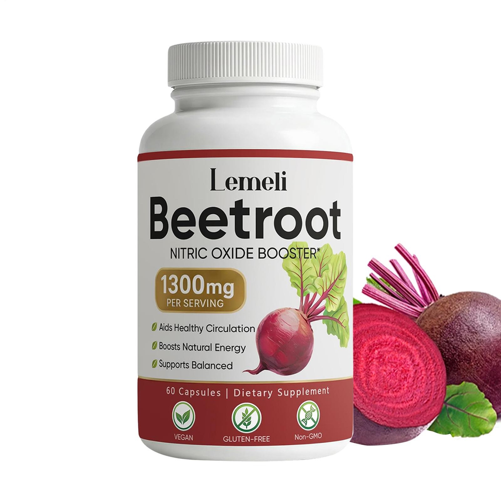 Lemeli Beetroot – 1300mg, Lemeli Beet Root Supplement 60 Capsule Supplement