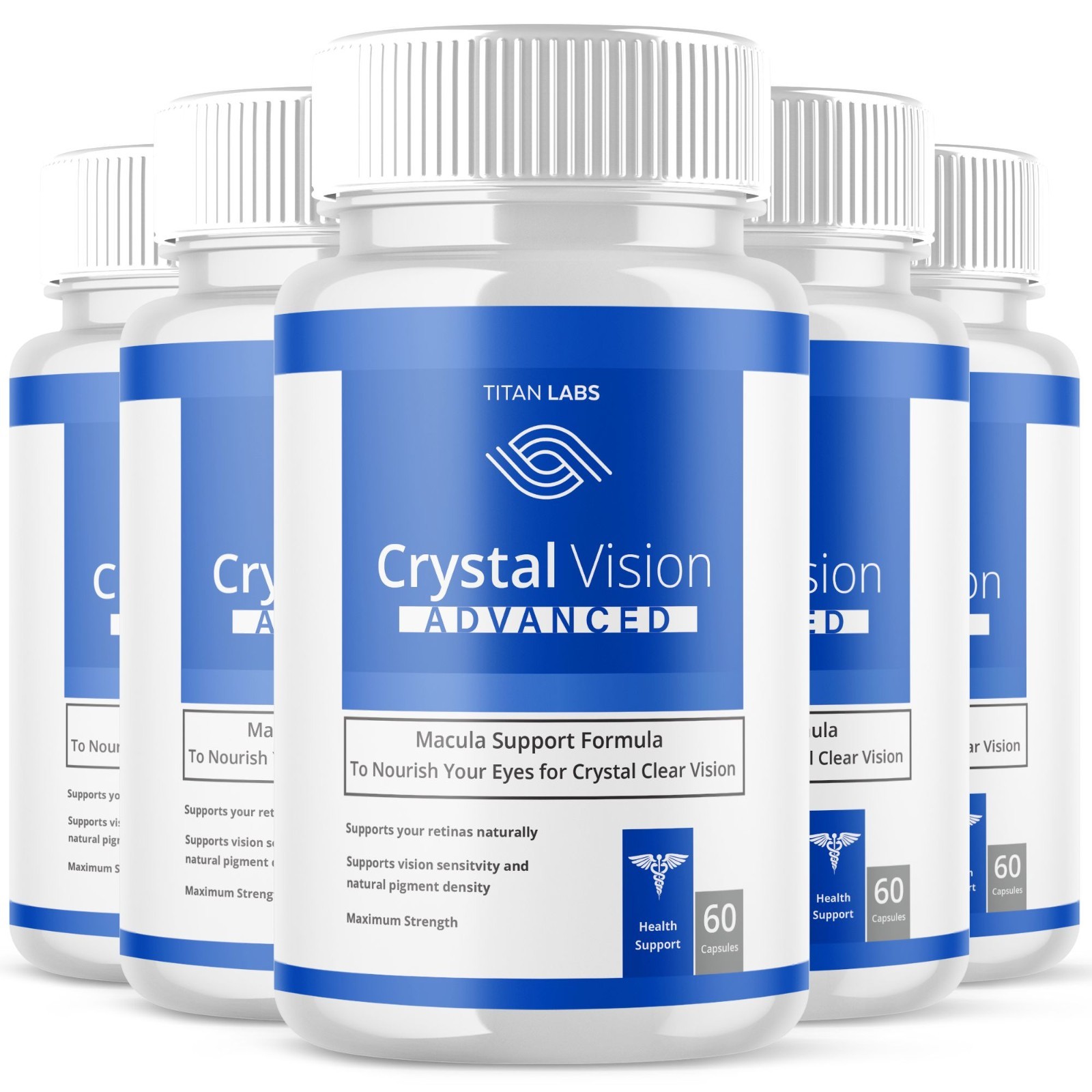 (5 Pack) Crystal Clear Vision Support Healthy Eye Vision & Function 300 Capsules