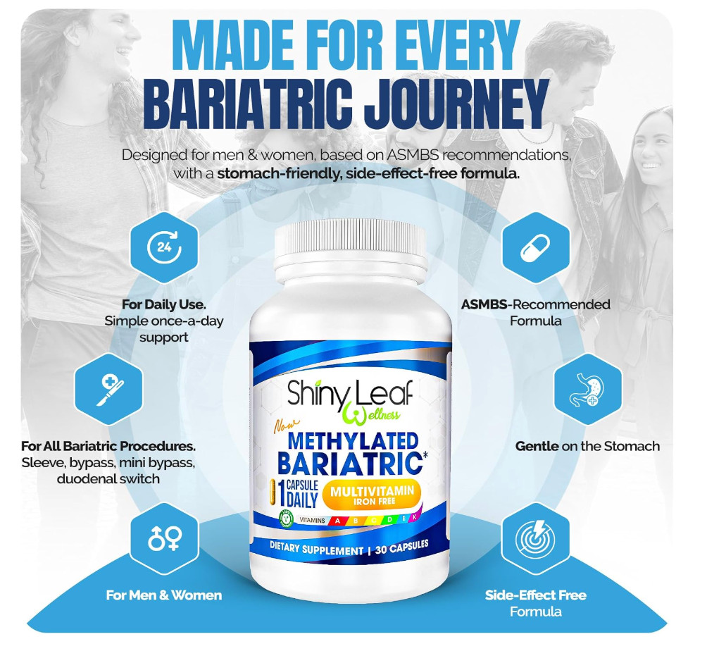 2 Pack – Shiny Leaf Bariatric Multivitamin No Iron 60 Caps Total – EXP 01/29