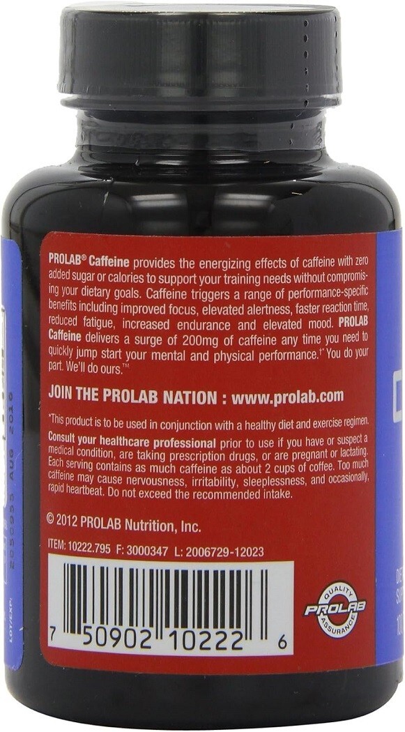 ProLab Caffeine Tablets 100 Count, Free Delivery