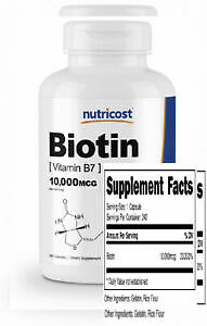 Nutricost Biotin Vitamin B7 150 capsules dietary supplement FREE SHIPPING