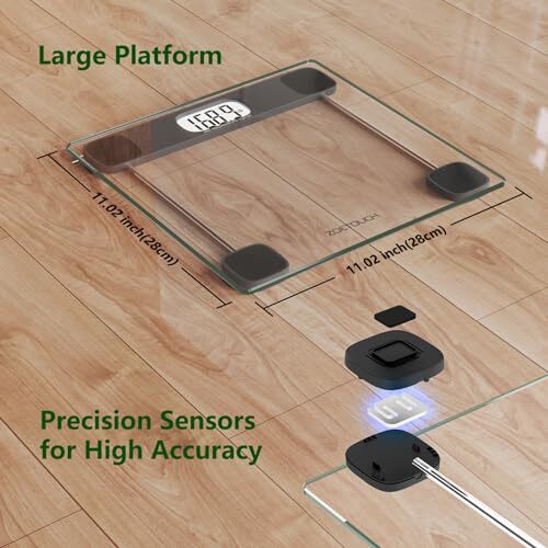 Bathroom Scale Weight Digital Large LCD Backlight Display Tempered Glass 400 lbs