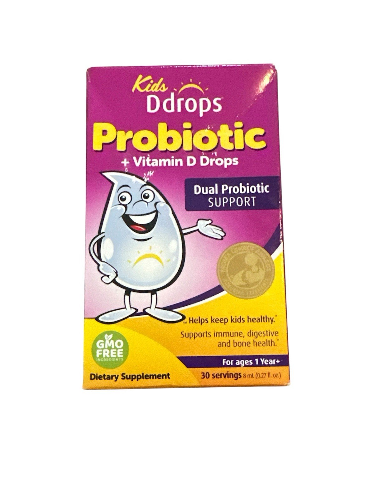 Kids Ddrops®, Probiotic + Vitamin D Drops, For Ages 1 year+, 0.27 fl oz