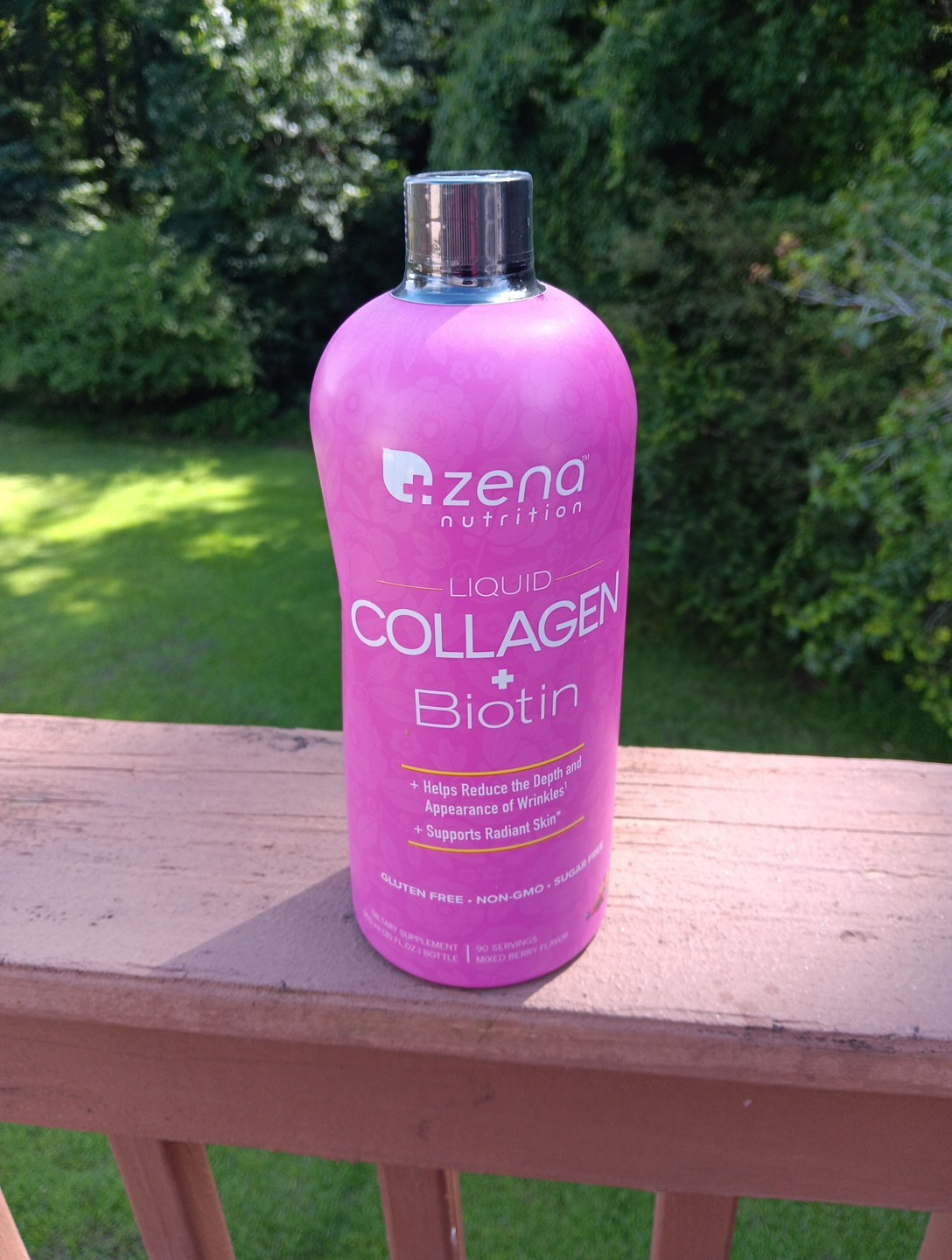 Zena Nutrition Liquid Collagen + Biotin 600mL, 20 oz 60 Servings Exp 04/2027