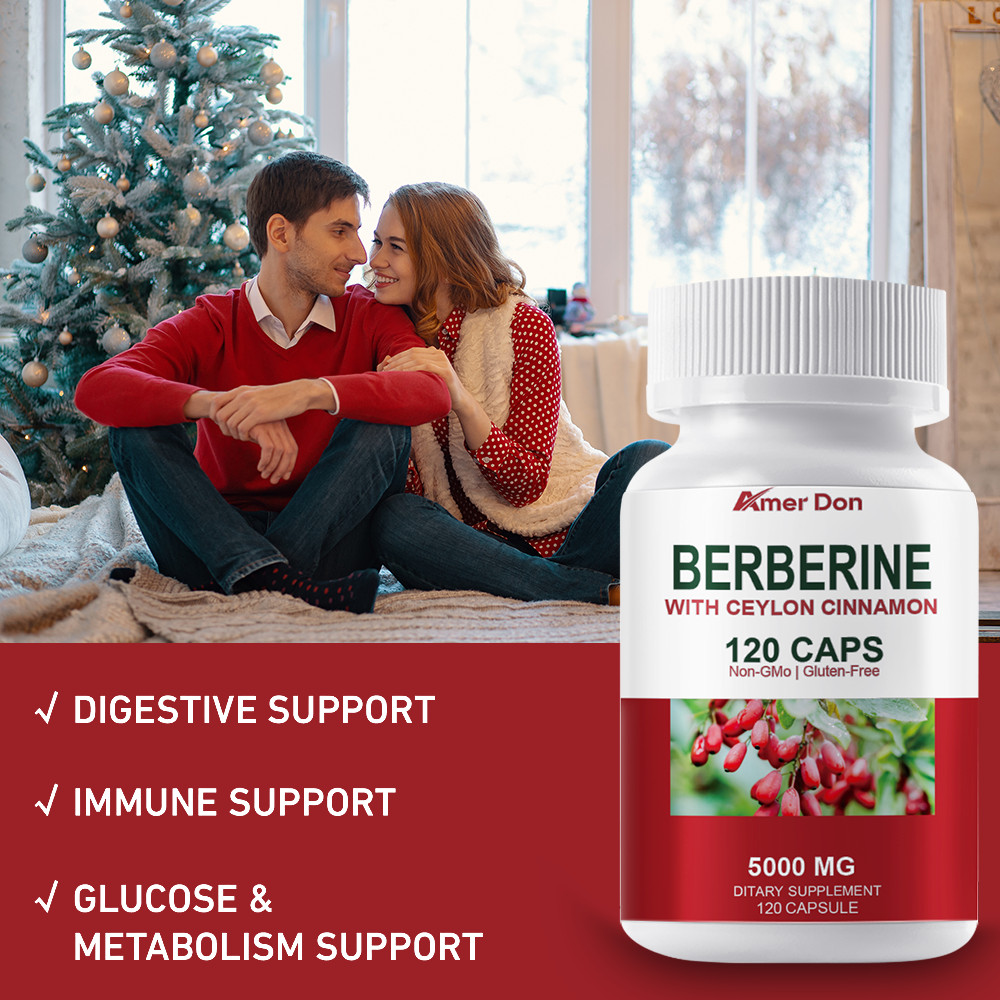 120x Premium Berberine HCL Extract 5000MG,Healthy Cholesterol, Anti-Inflammatory