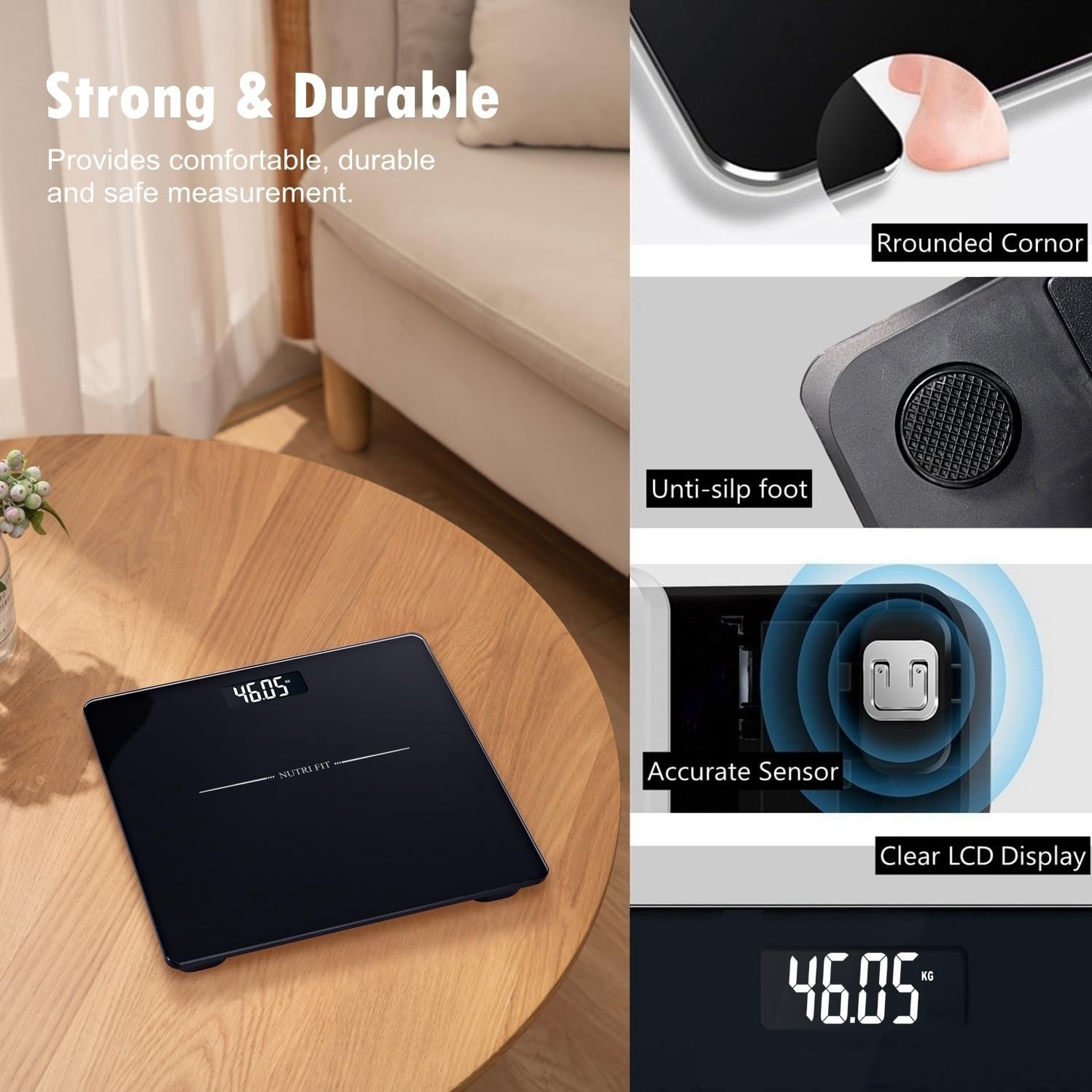 Digital Bathroom Scale Body Loss Watchers Electri Scales, 50G/0.1Lb Discrepancy