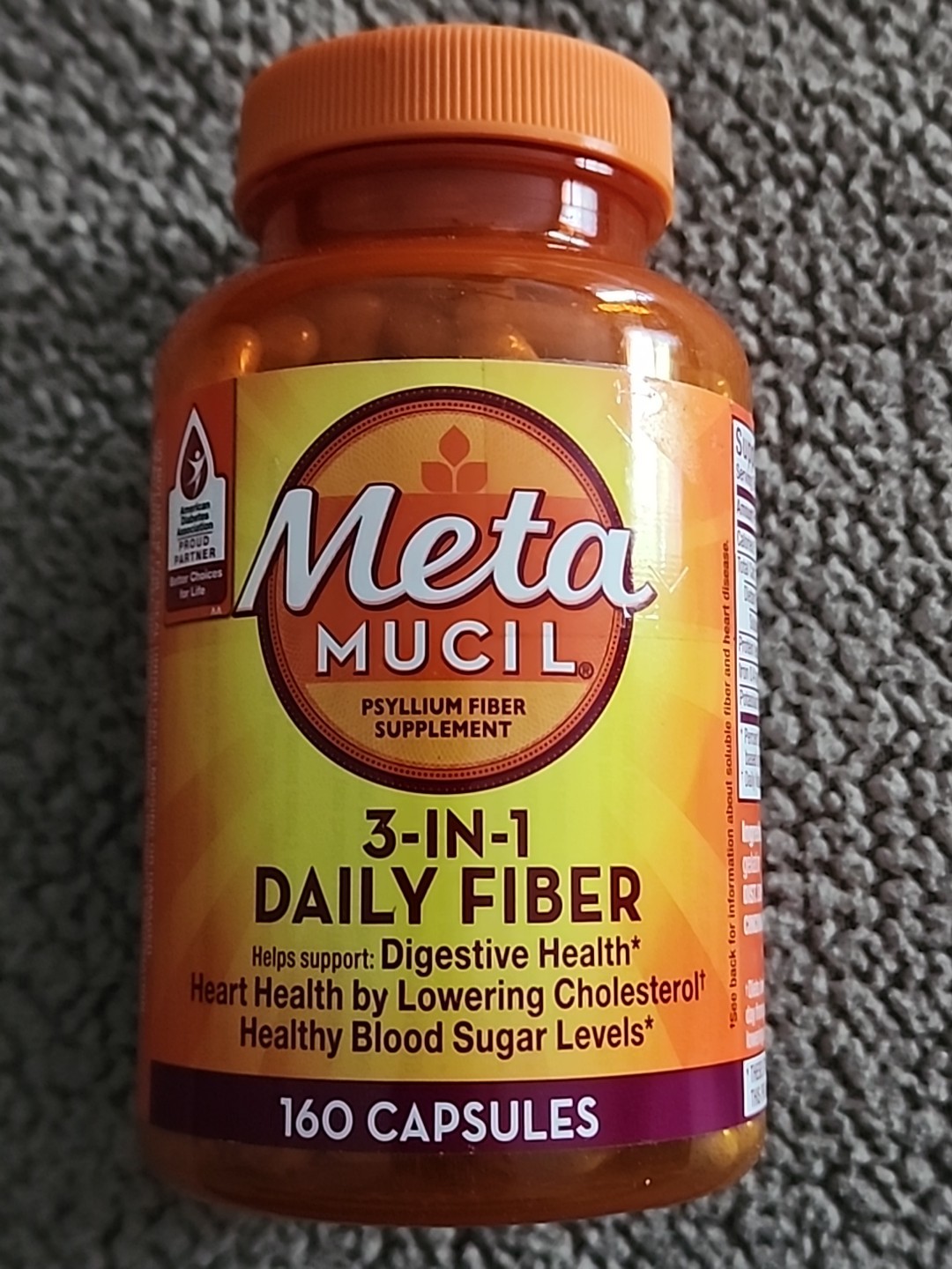 MetaMucil 3-IN-1 Daily Fiber Digestive Heart & Health 160ct 9-27