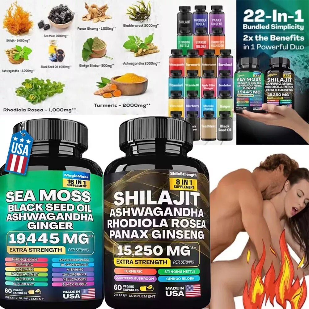 Dynamic Vitality Bundle – Sea Moss Multivitamin & Shilajit Power Combo 120 Caps