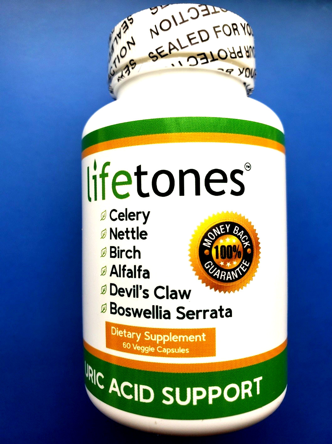 Lifetones Uric Acid Support Capsules – 60 Count. exp 01/2028