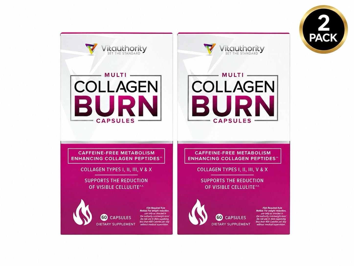(2 Pack) Virtuosity Multi Collagen Burn Capsules 60ct Each. Exp: 02-2027+. M31