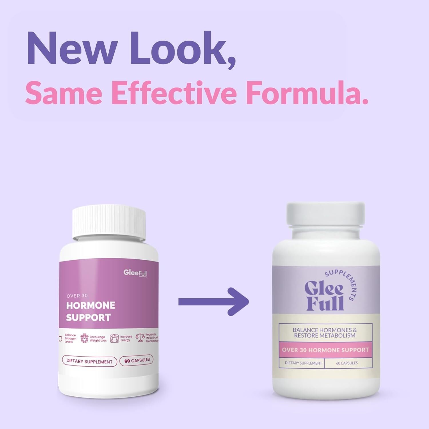 Over GleeFull 30 Hormone Support Menopause Supplement for Women Hot Flash Relief