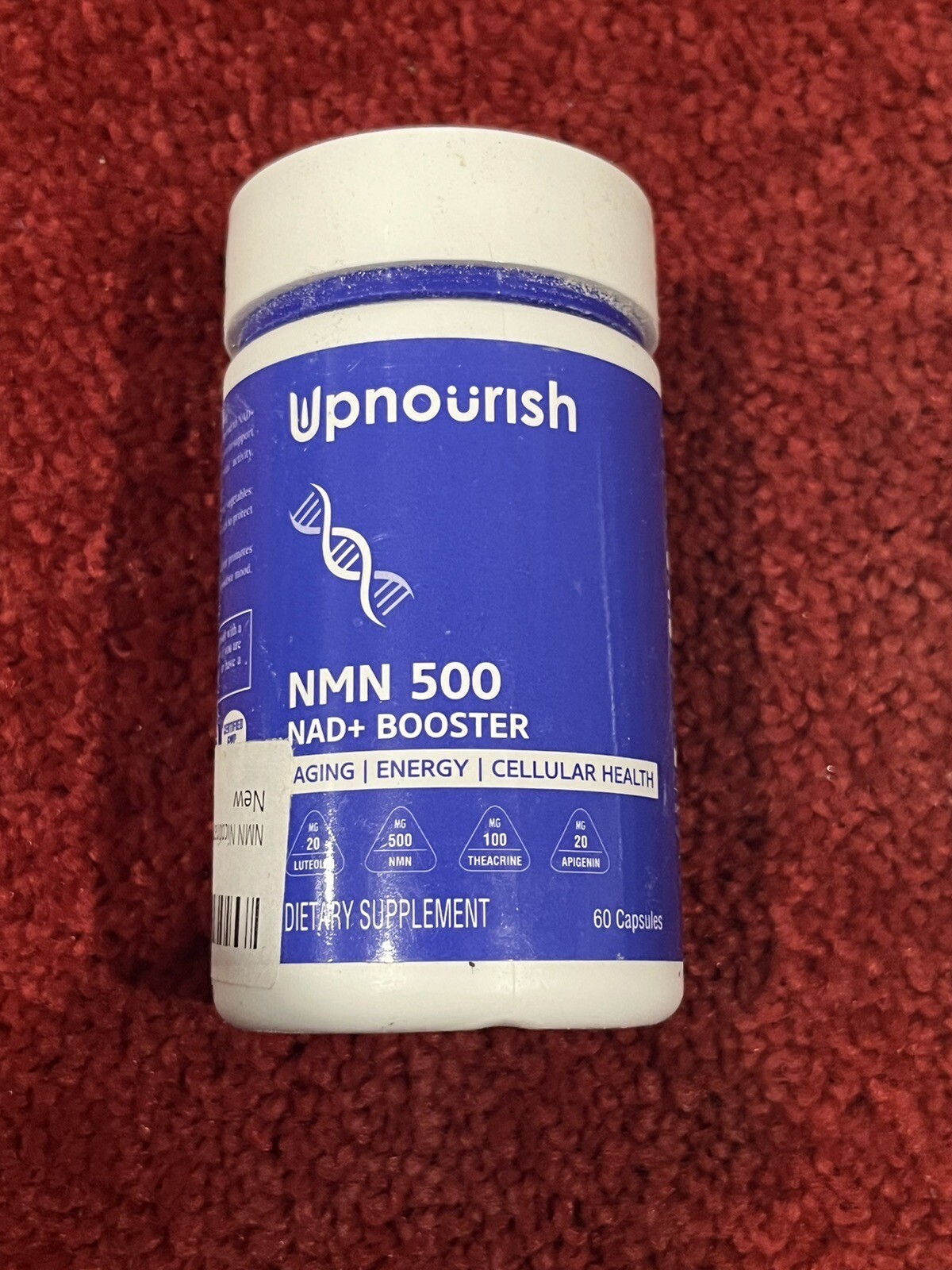 Upnourish NAD+ BOOSTER 500 mg – 60 Caps Exp 8/25