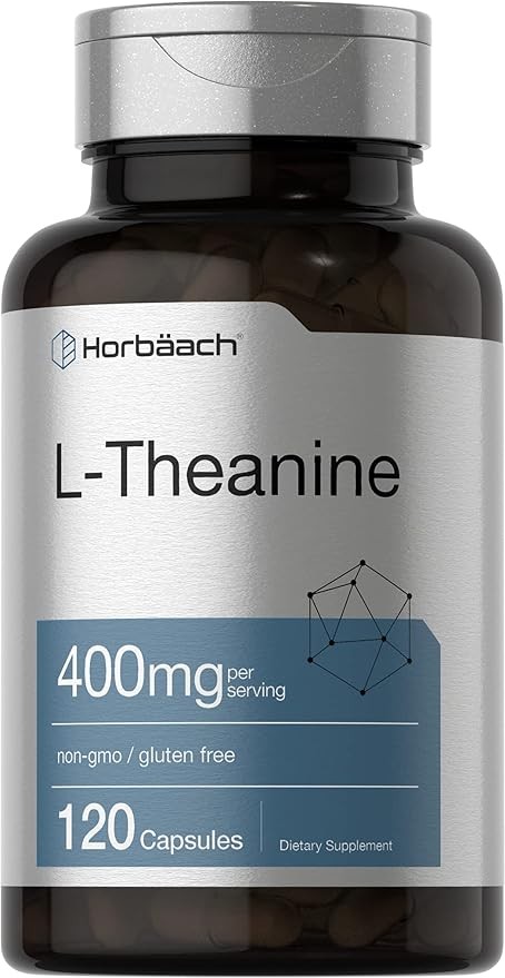 L-Theanine Supplement 400mg 120 Powder Capsules Reduce Stress Anxiety Help Sleep