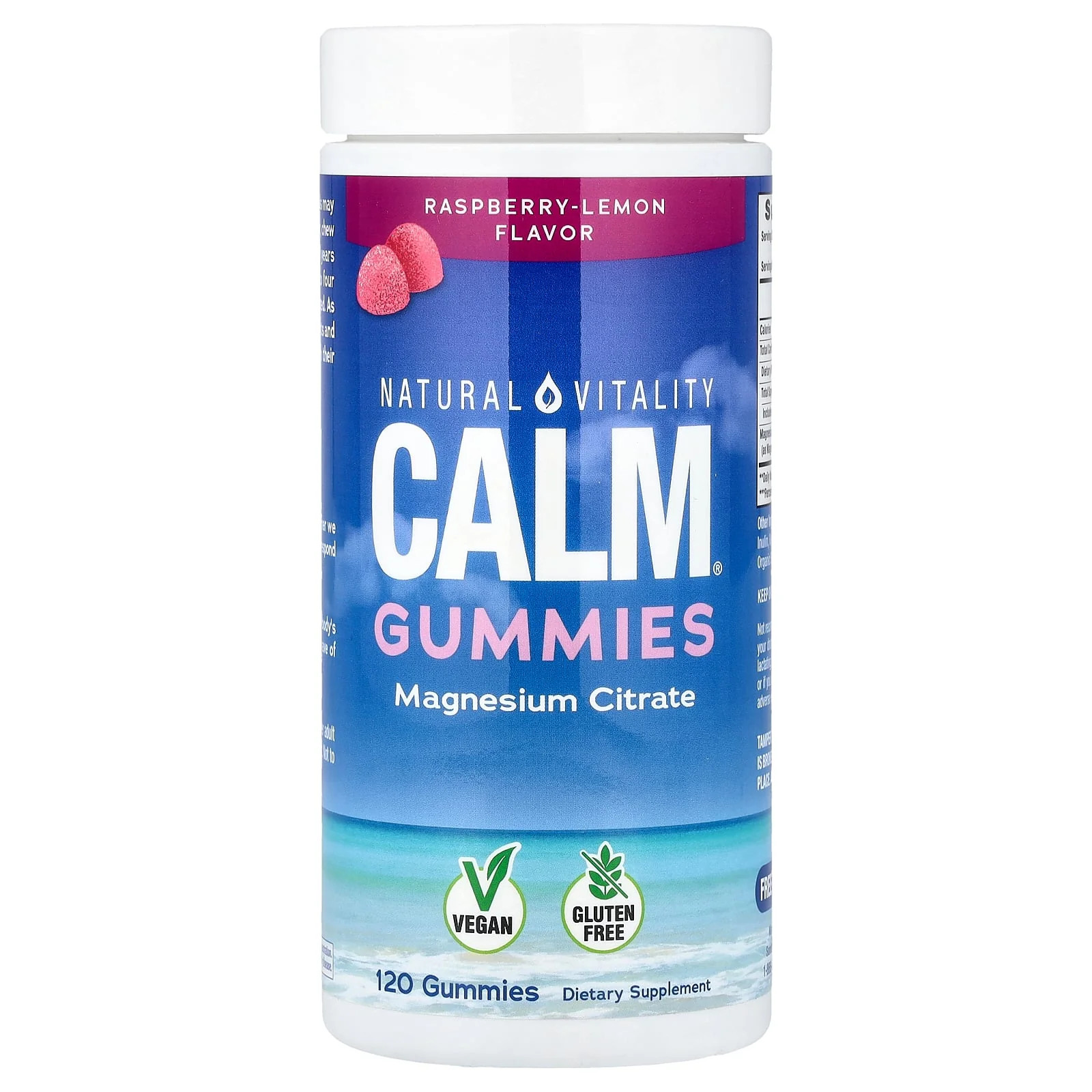 2 X Natural Vitality, CALM�, Magnesium Gummies, Raspberry-Lemon, 120 Gummies (8