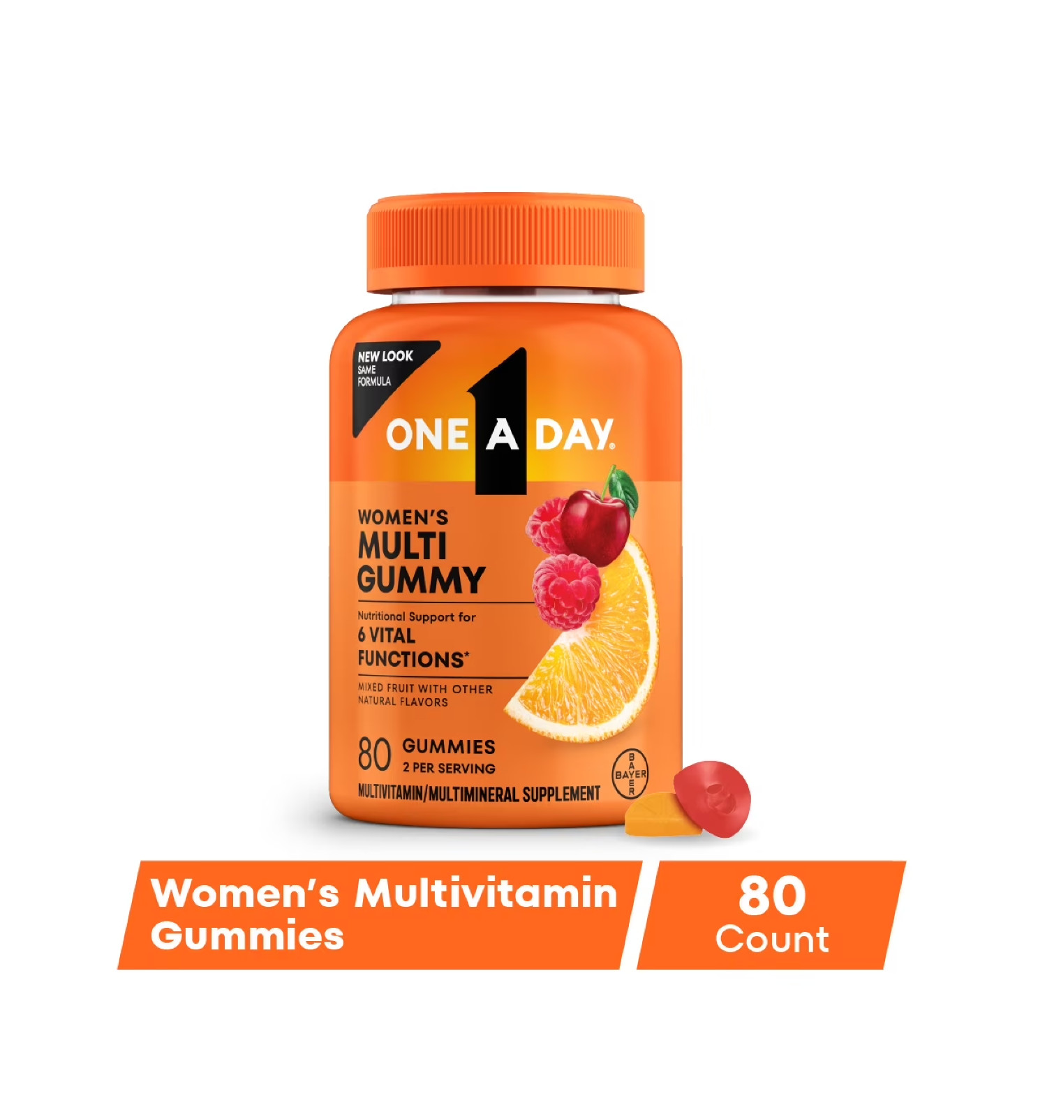 One A Day Women’s Multivitamin Gummies with B Vitamins & Biotin, 80 Ct.