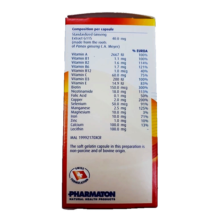 2X Pharmaton Capsules with Selenium For Energy and Immunity Support 100’s