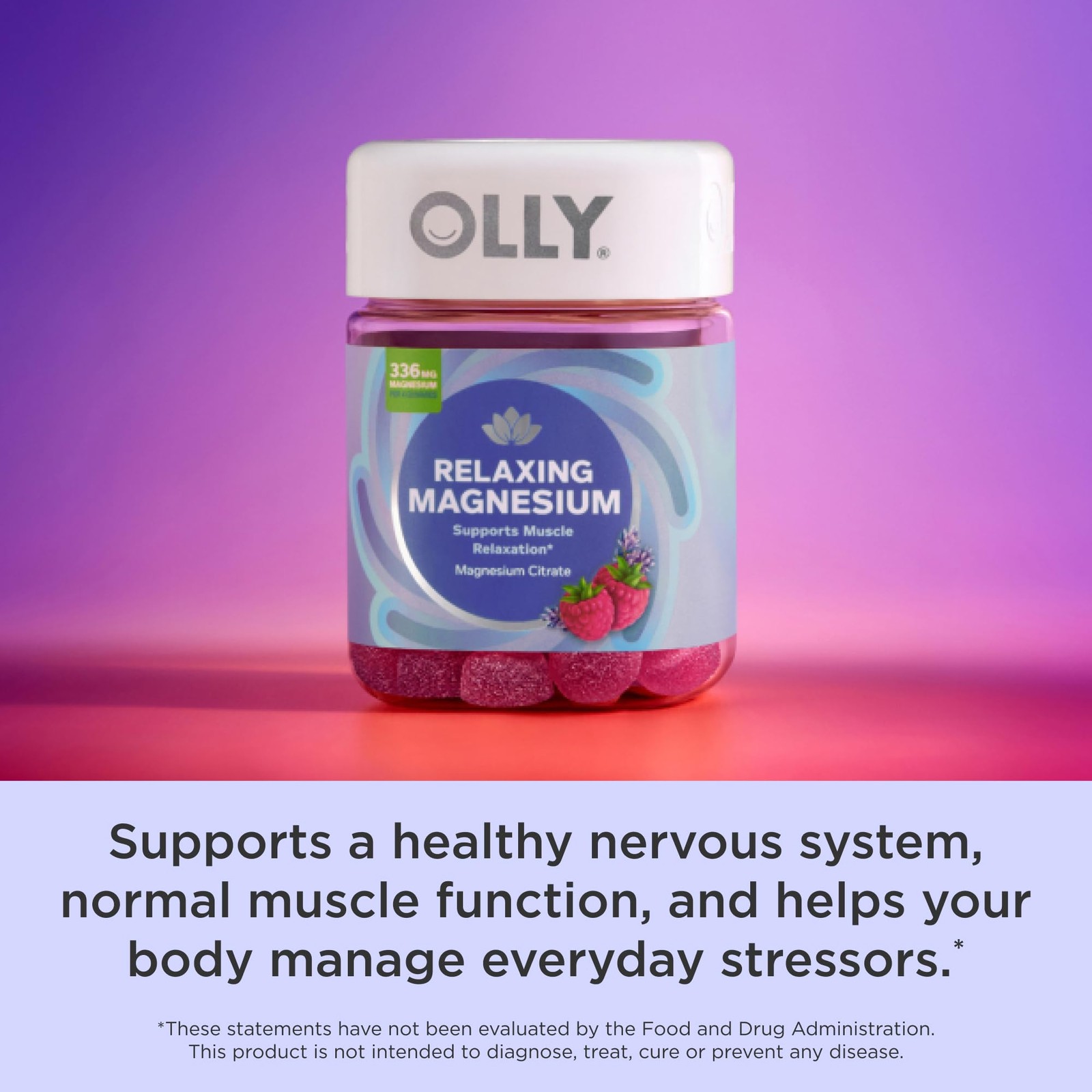 OLLY Relaxing Magnesium Gummies, Supports Muscle 1 Count (Pack of 60)