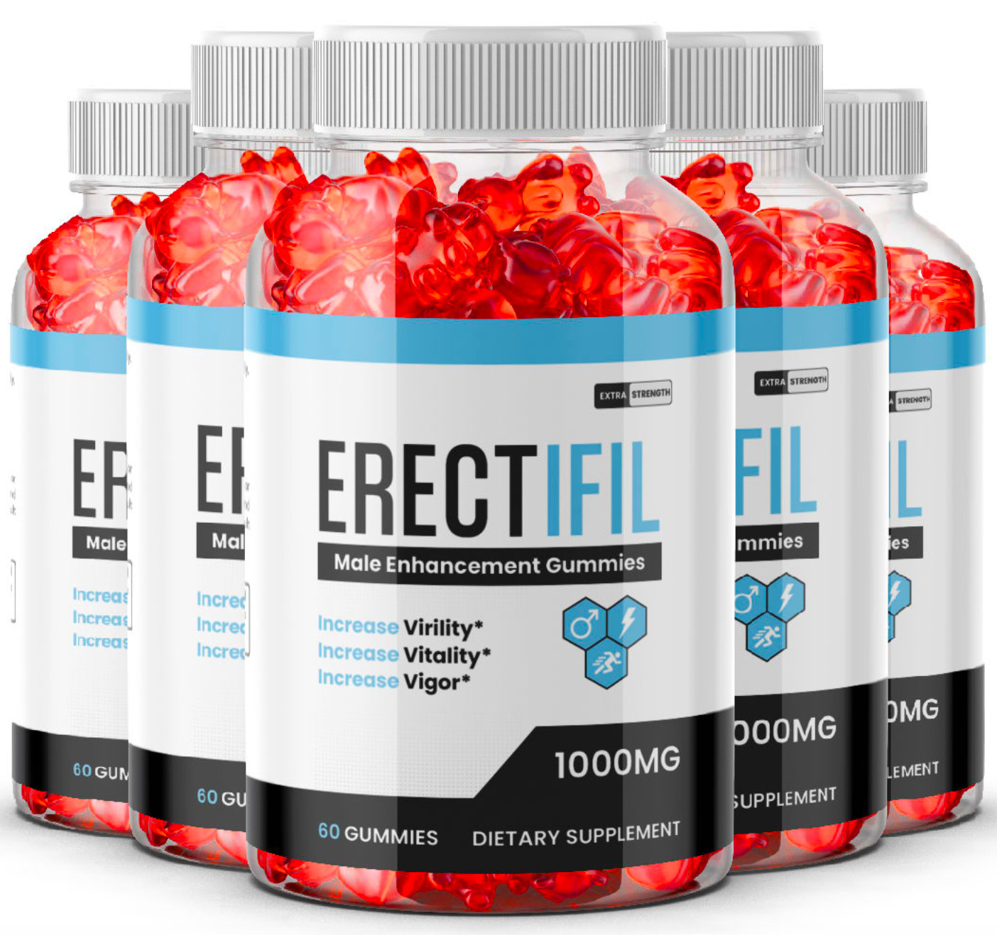 (5 BOTTLE) Erectifil Gummies – Male Virility with Maximum Strength – 300 Gummies