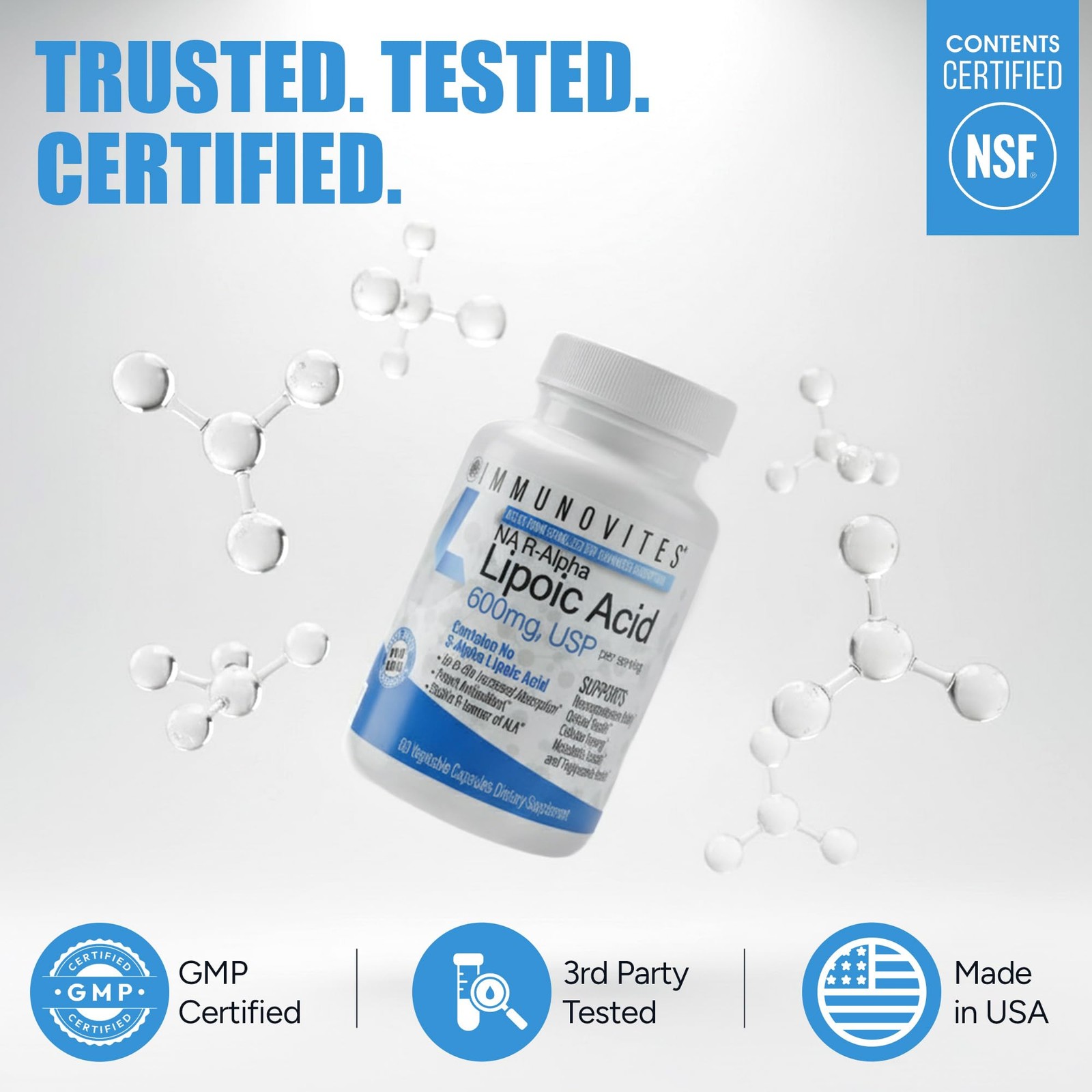 Stabilized R-Alpha Lipoic Acid ((True)) 600mg per Serving [[High Potency & up…