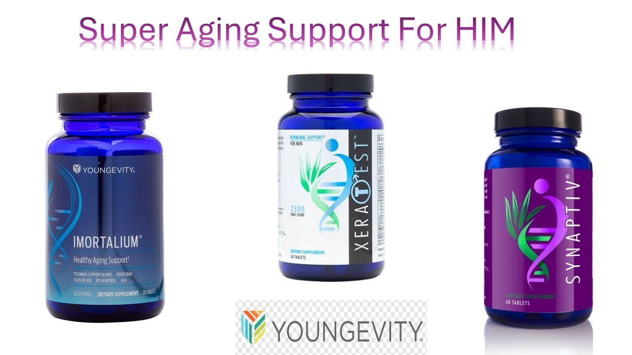 Youngevity XeraTest™ Hormonal Support for Men + Imortalium + Synaptiv anti-aging