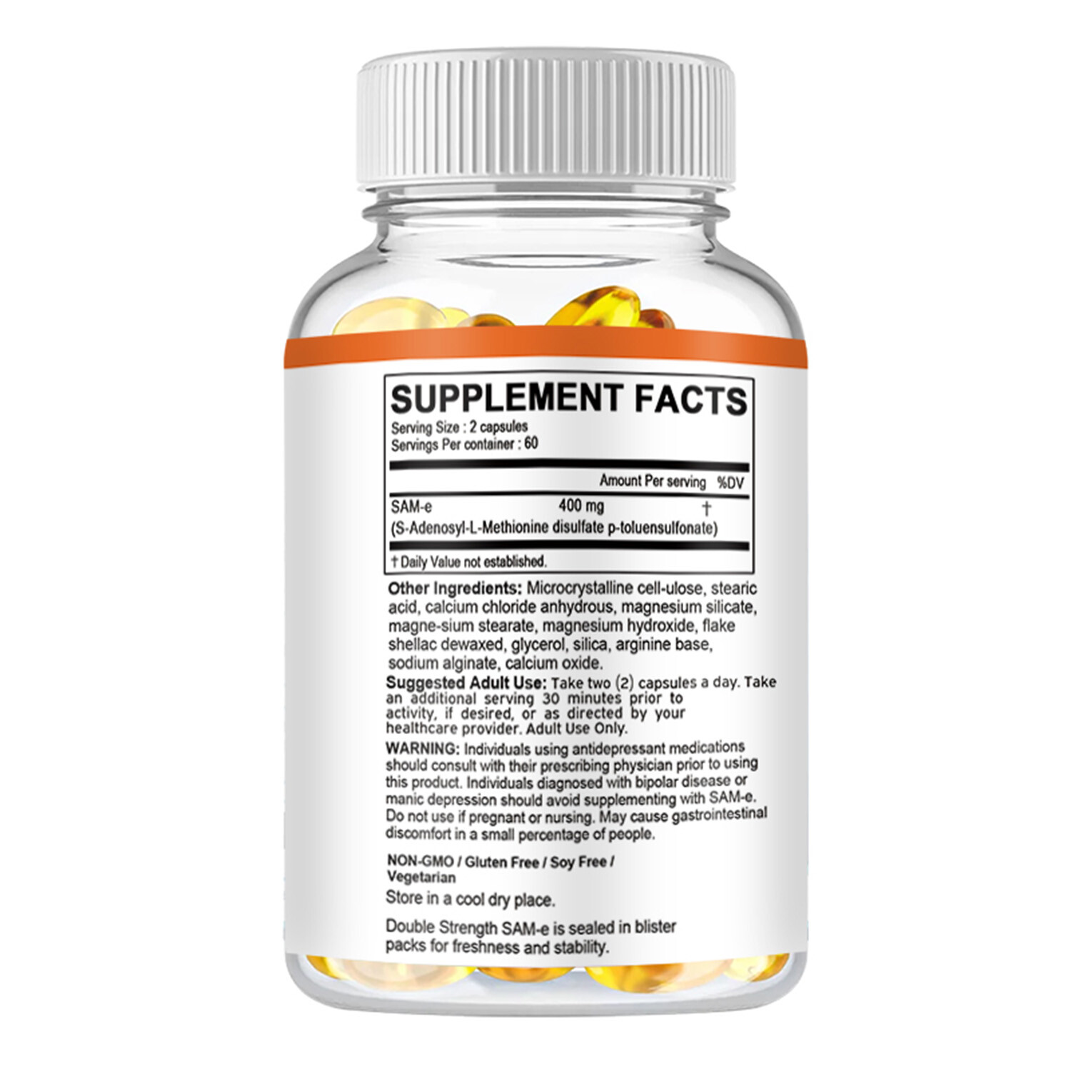 Double- Strength SAM-e 400mg – Liver Health, Body Detox, Relieve Joint Pain