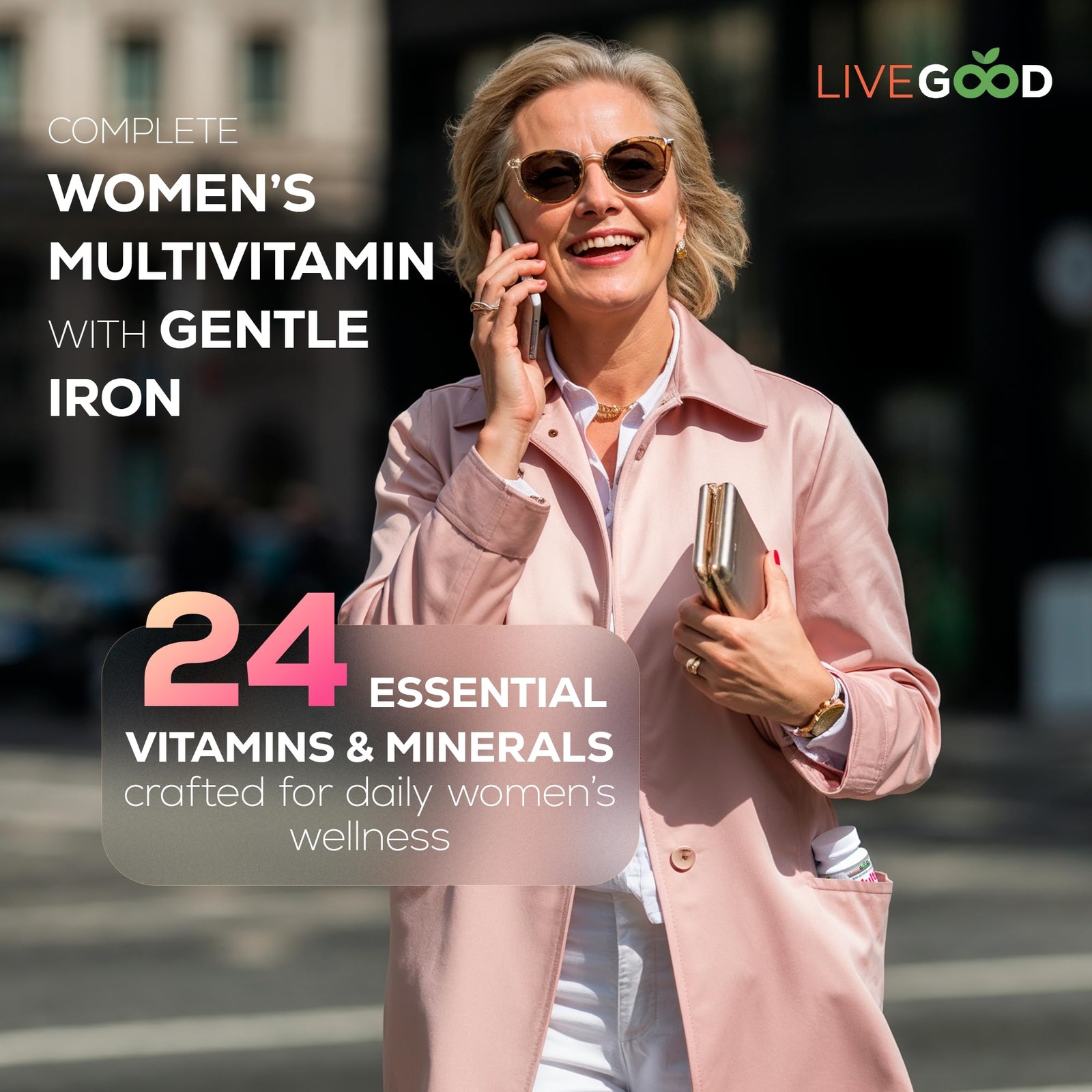 LIVEGOOD Bio-Active Complete Multivitamin for Women with Iron, Daily Women’s …