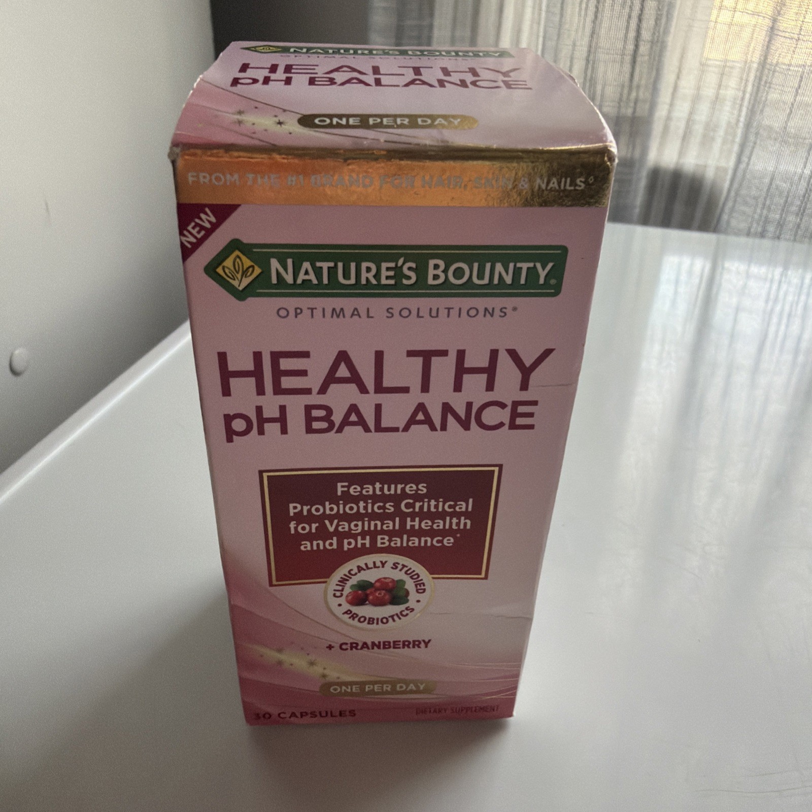 Nature’s Bounty Healthy pH Balance Cranberry Vaginal Health 30 Capsules 8/2026