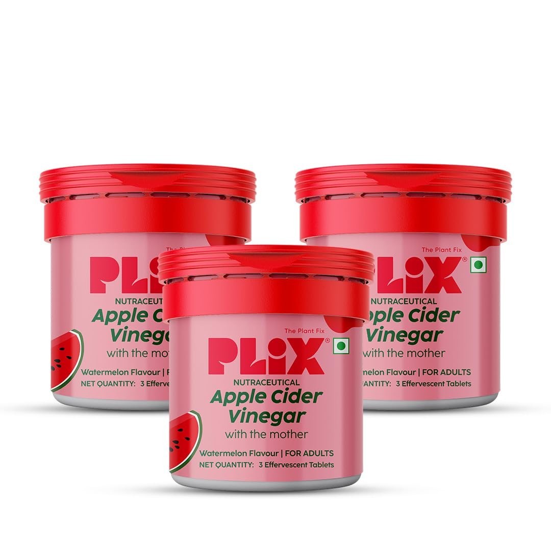 The Plant Fix Plix Apple Cider Vinegar Effervescent Mini- Watermelon,9 Tablets