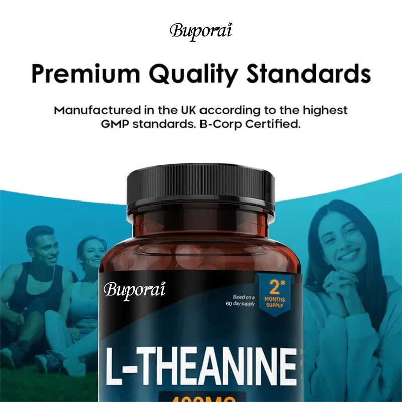 L-Theanine 400mg 120pcs,Reduces Fatigue, Improve Sleep,Promote Energy Production