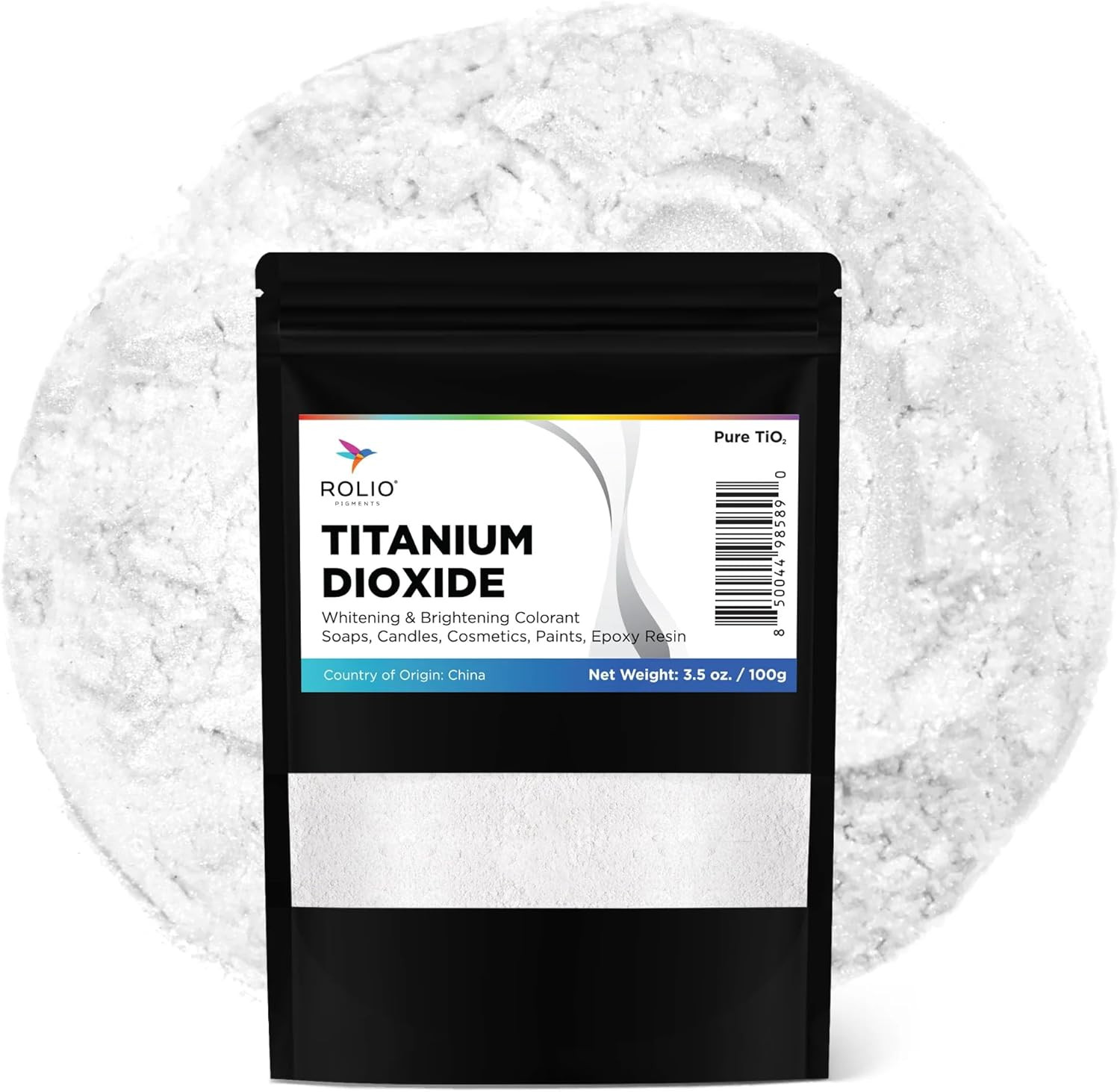 Pure Titanium Dioxide Powder, 3.5 Oz (100G) Bag – Whitening Colorant for Soap Dy