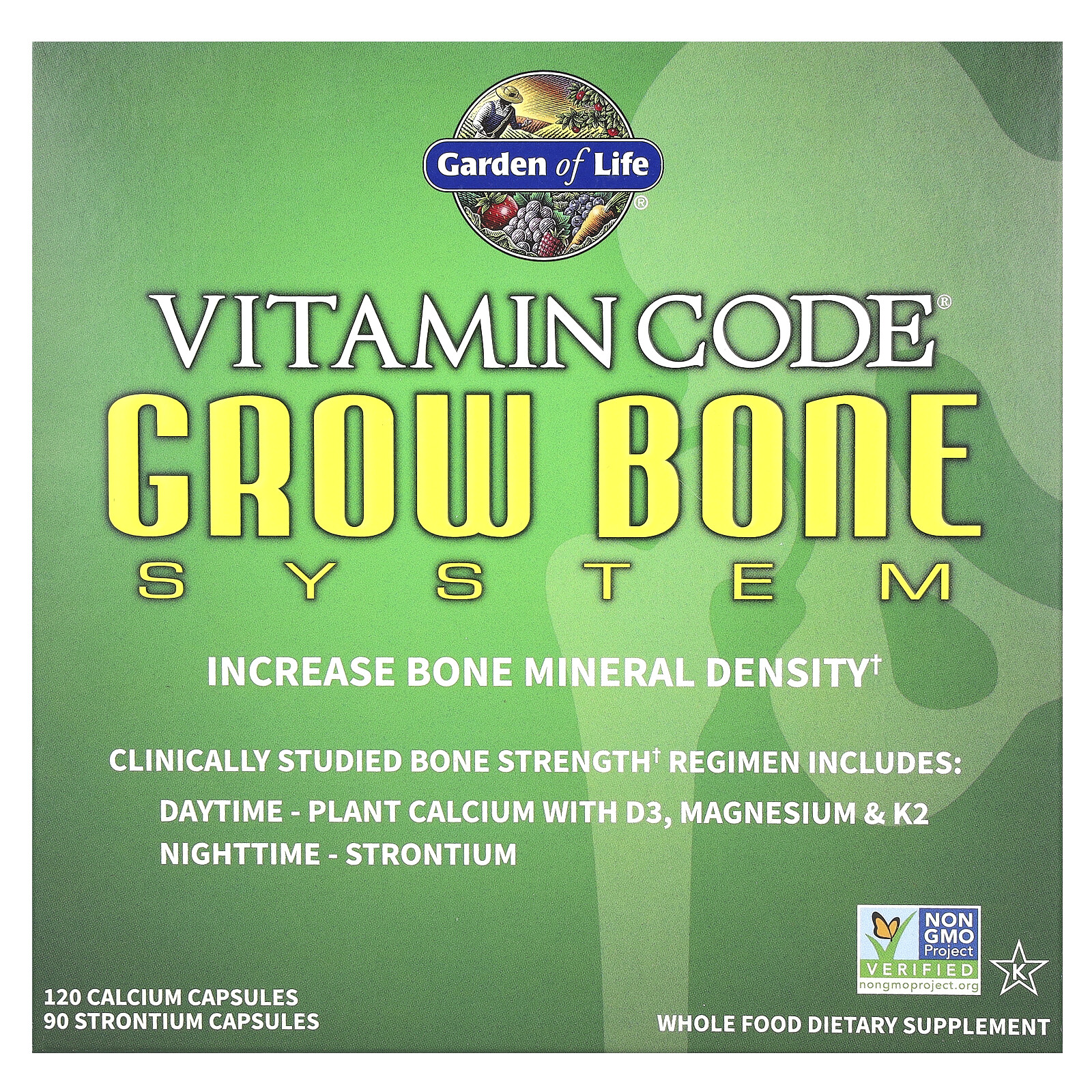 Garden of Life Vitamin Code Grow Bone System 2 Part Program Gluten-Free, Kosher,