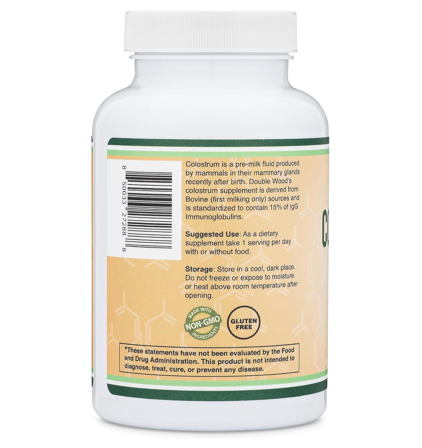 Colostrum Capsules 10000mg, 120 Capsules – Gluten Free, Non-GMO, Double Wood