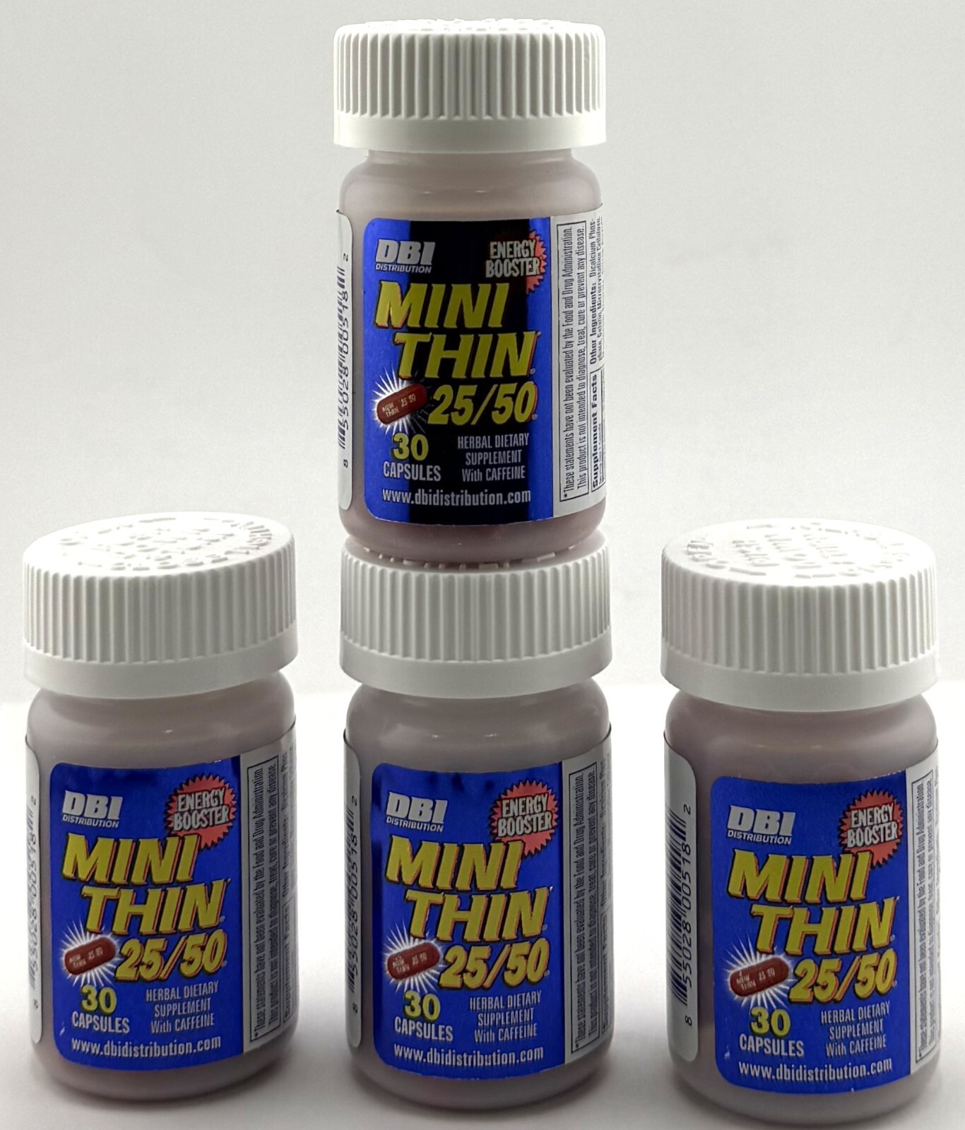 4 x 30ct BOTTLES MINI THIN 25/50 EF ENERGY BOOSTER ( 120 ) PILLS