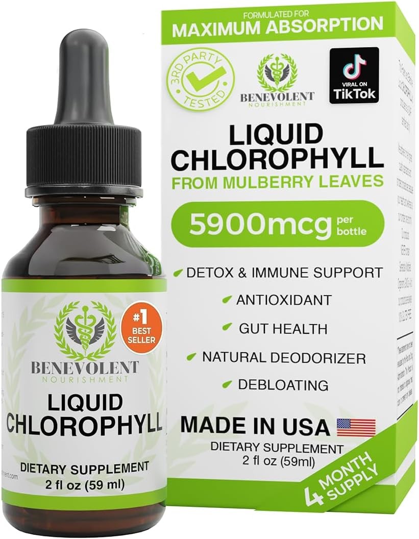 Benevolent Nourishment Chlorophyll Supplement, Detox &Immune Support, Deodorizer