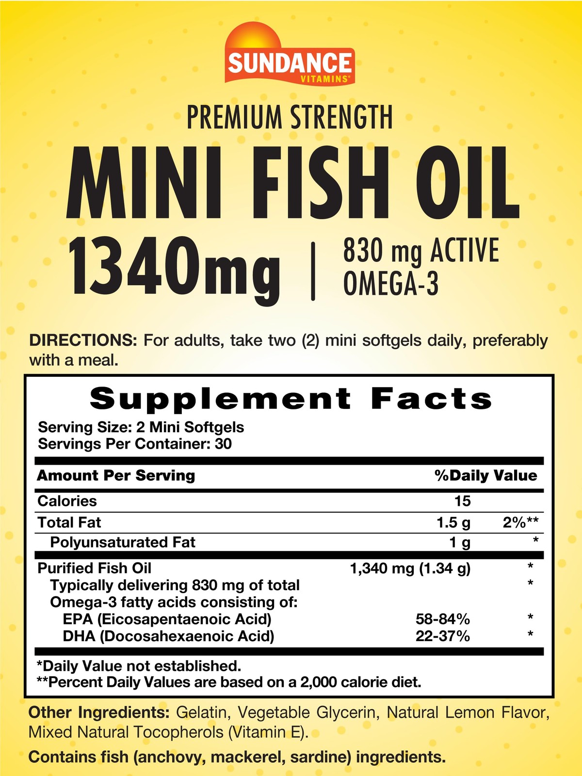 Mini Fish Oil Softgels 1340mg | 60 Count | Controls Fish Burps | Premium Stre…