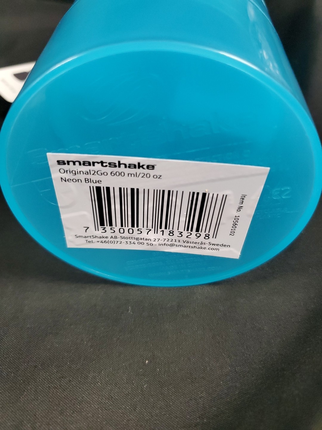 Smartshake Original2Go ONE Shaker Bottle Clear Blue 20oz W/ 2 Dry Containers NEW