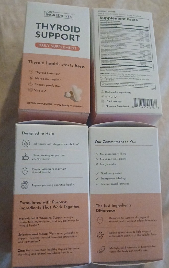 Herbal Thyroid Support Complex – Methylated B Vitamins Mood Enhancer & ENERGY+++