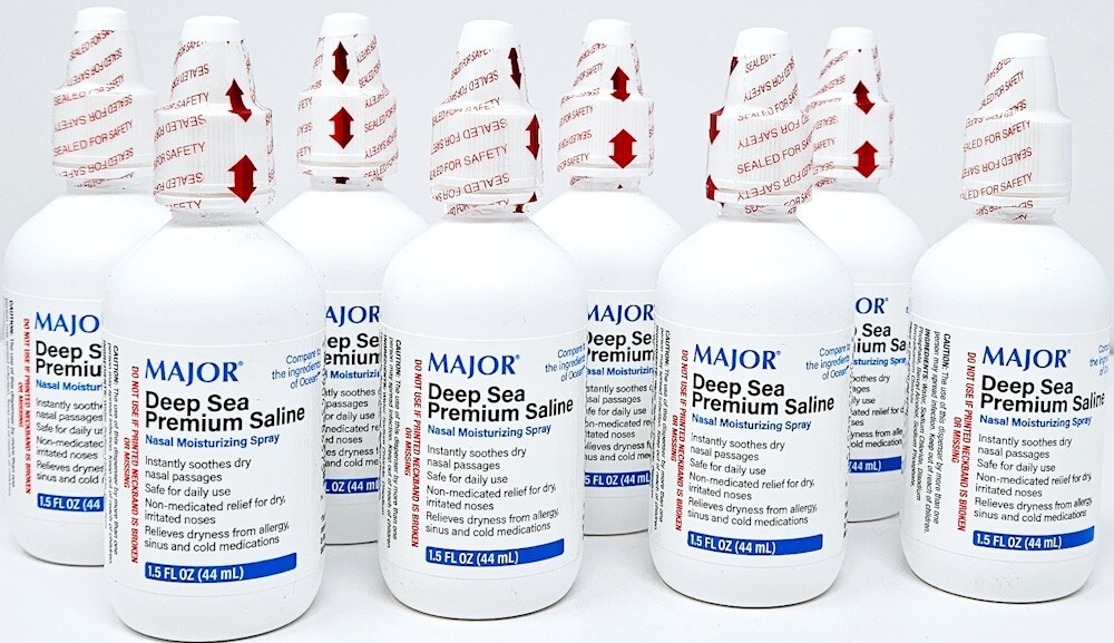 Major Deep Sea Nasal Saline Spray 1.5 Fl oz (44ml) 8 Pack -Exp Date 04-2026