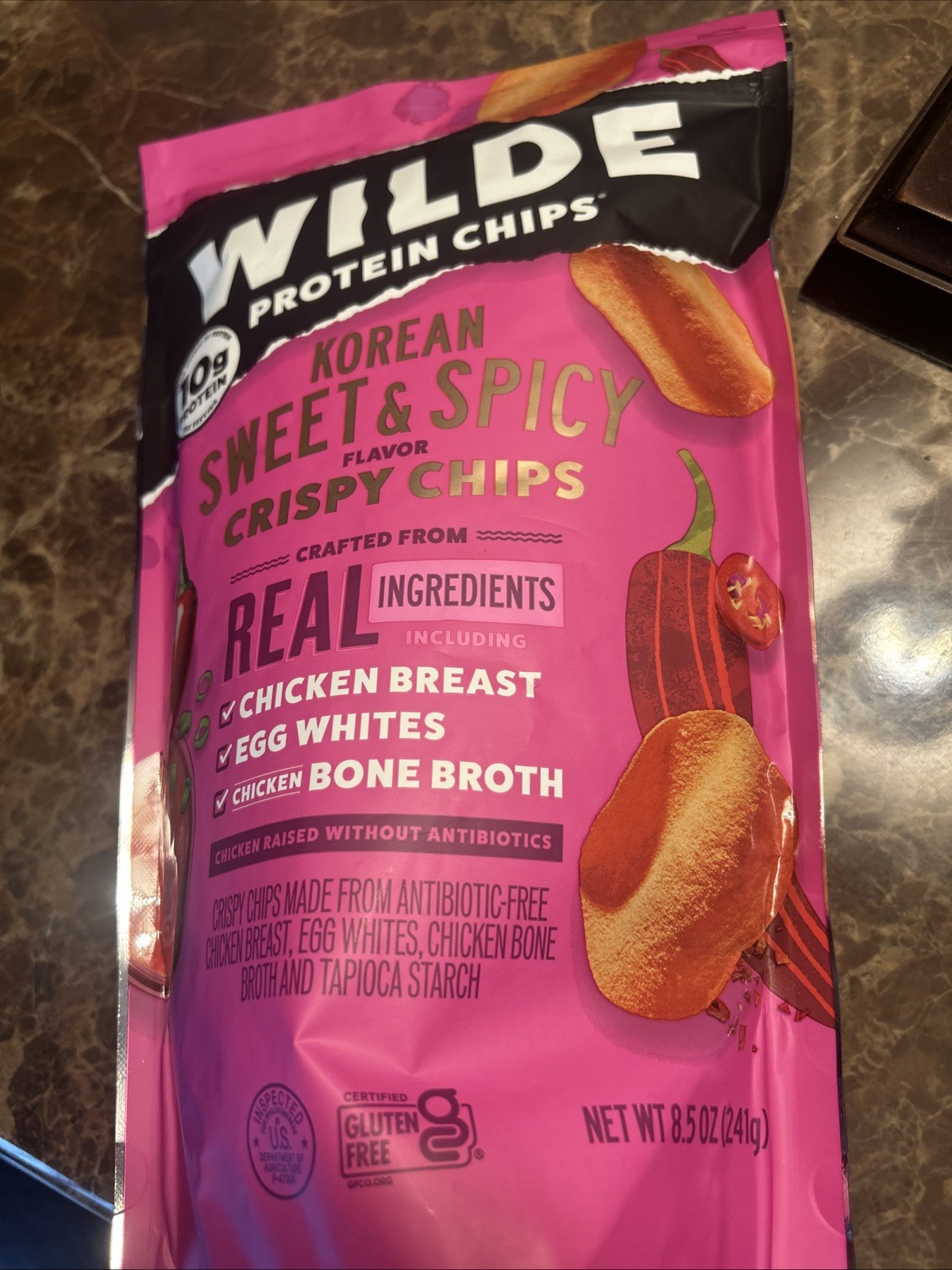 Wilde Protein Chips Korean Sweet & Spicy Flavor, 8.5 oz – 10g Protein