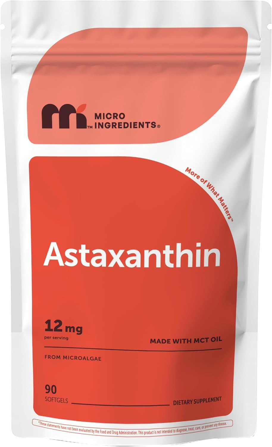 Astaxanthin 12Mg with MCT Oil, 90 Softgels | Premium Astaxanthin Antioxidant Sup
