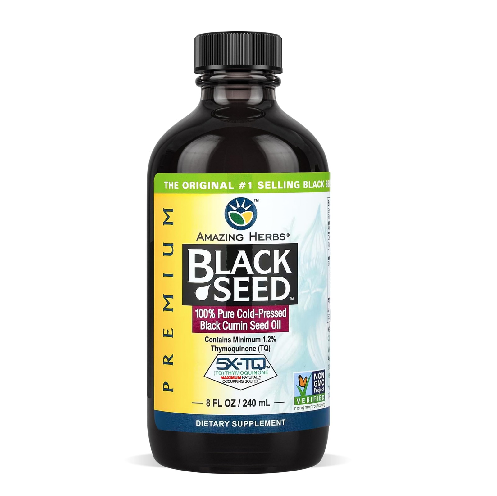 Amazing Herbs Premium Liquid Black Seed Oil – Cold 8 Fl Oz (Pack of 1),