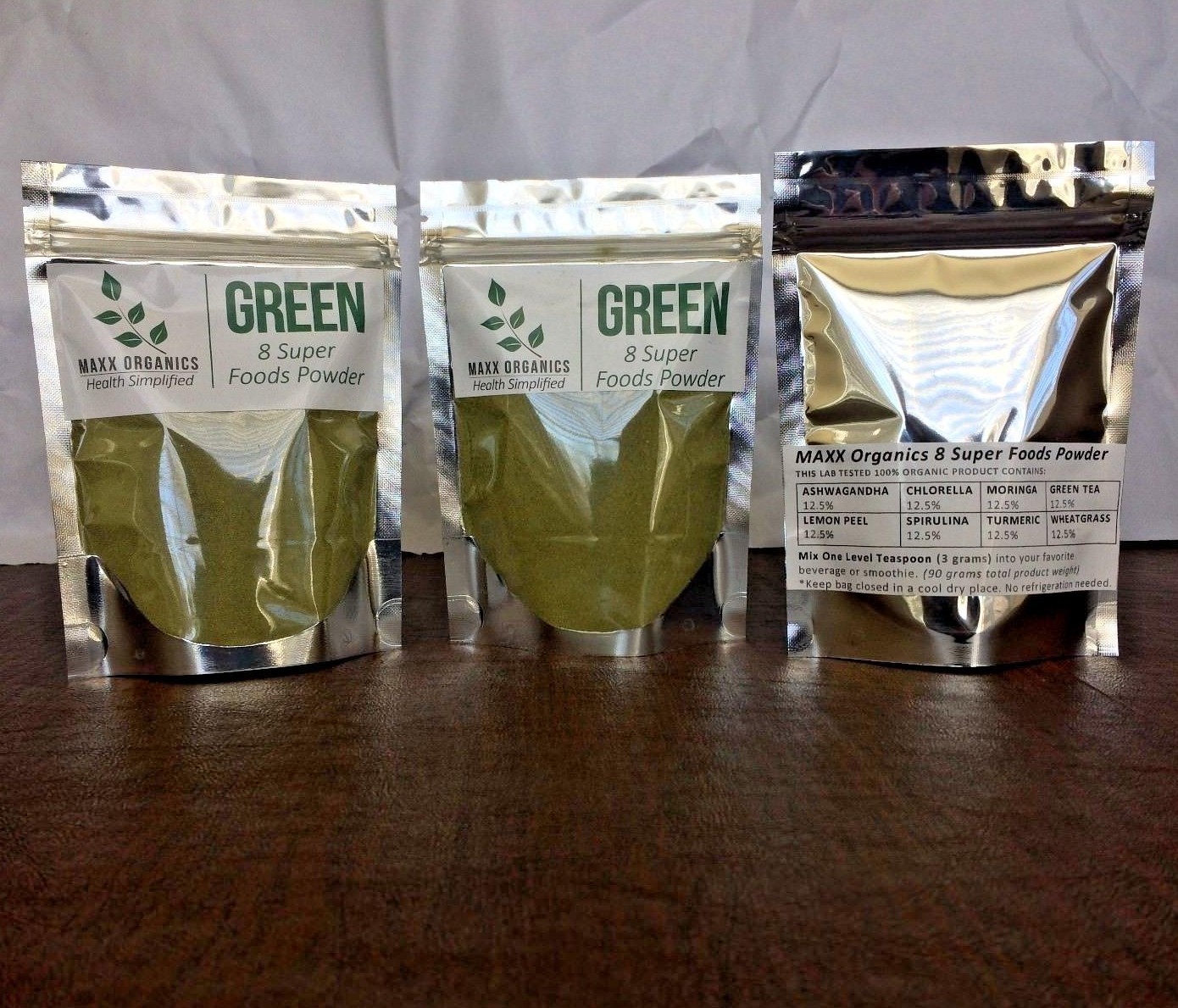 MAXX Organics 8 SUPER FOODS POWDER 90 Day Supply 3pk. Compare Athletic Green AG1