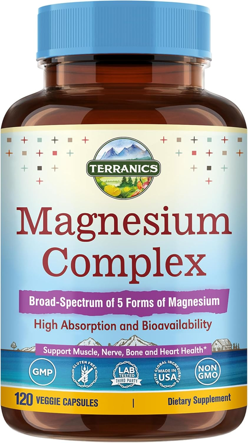 Terranics 5-in-1 Magnesium Complex Supplement 500mg – 5 120 Count (Pack of 1)