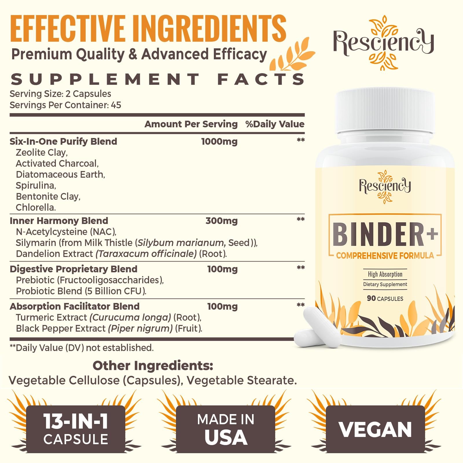 Detox Binder Supplement – Activated Charcoal, Zeolite, Bentonite Clay, Milk T…